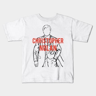 Christopher Nolan Portrait with text Kids T-Shirt